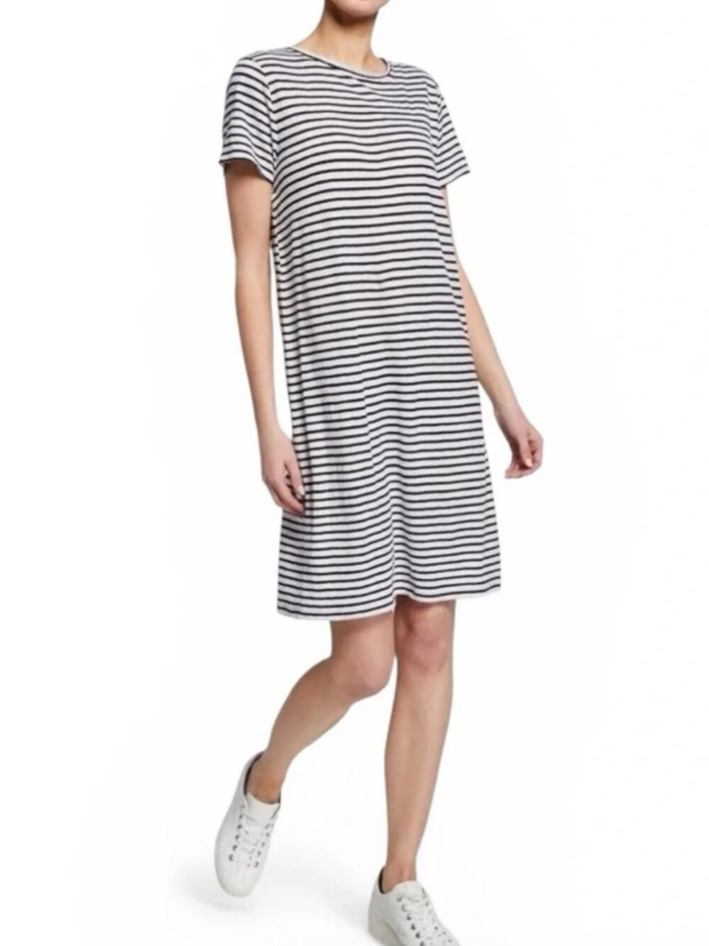 Eileen Fisher striped shirt dress size large